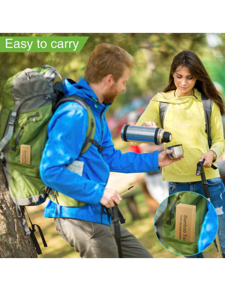 20 Cepillos de Dientes de Bambú Boao Suaves con Carbón Activado