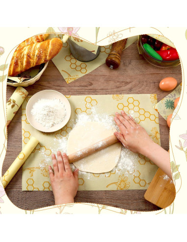 3 Rollos Envolturas de Cera de Abeja Noveread 33x150 cm Orgánico