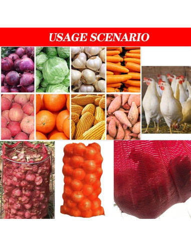 Bolsas de Malla Reutilizables Firdnyohs 10 Unidades Naranja 85x59cm