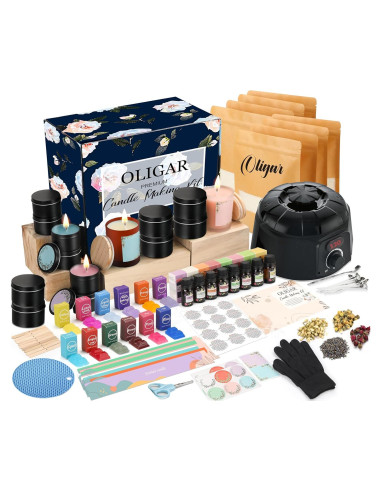 Kit de Fabricación de Velas Oligar 1.2 kg con Derretidor