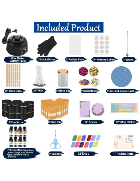 Kit de Fabricación de Velas Oligar 1.2 kg con Derretidor
