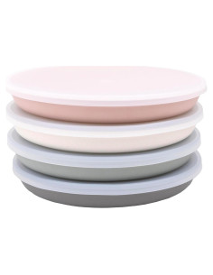 Set de 4 Platos de Bambú WeeSprout para Niños - Apto Lavavajillas