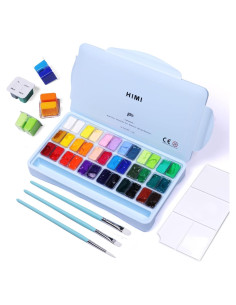 Juego de Pintura Gouache HIMI 36 Colores 12ml con Pinceles y Paleta