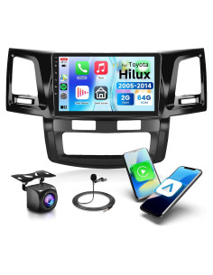 Estéreo Android 13 para Toyota Hilux 2005-2014, 9" HD, CarPlay
