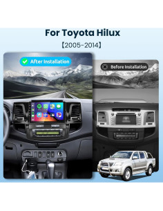 Estéreo Android 13 para Toyota Hilux 2005-2014, 9" HD, CarPlay 2