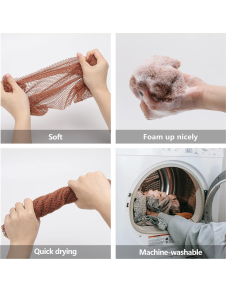 Esponja de Red Africana BTYMS - 6 Piezas Exfoliantes 30x80 cm