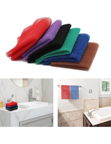 Esponja de Red Africana BTYMS - 6 Piezas Exfoliantes 30x80 cm