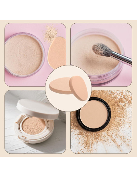 Juego de 8 Esponjas Ovaladas para Maquillaje Beige Hpmjz