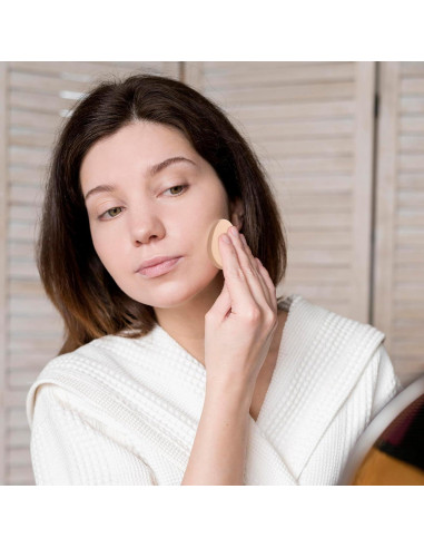 Juego de 8 Esponjas Ovaladas para Maquillaje Beige Hpmjz