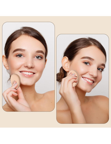 Juego de 8 Esponjas Ovaladas para Maquillaje Beige Hpmjz