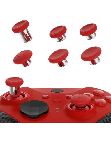 Palancas de Reemplazo eXtremeRate para Xbox Elite 2 - Rojo y Plata