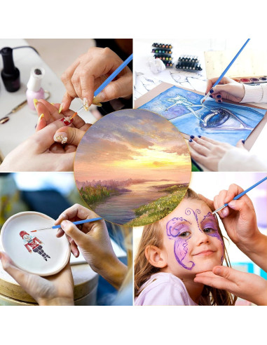 60 Pinceles Redondos DECYOOL para Pintura de Detalle