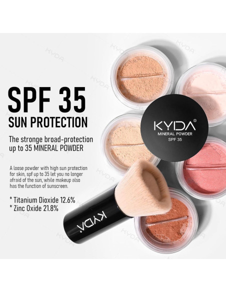 Rubor en Polvo Mineral KYDA SPF 35 Rosa Brillante 49.6g