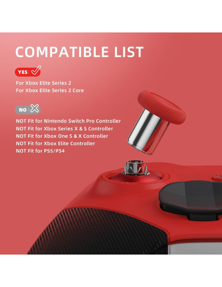 Palancas de Reemplazo eXtremeRate para Xbox Elite 2 - Rojo y Plata