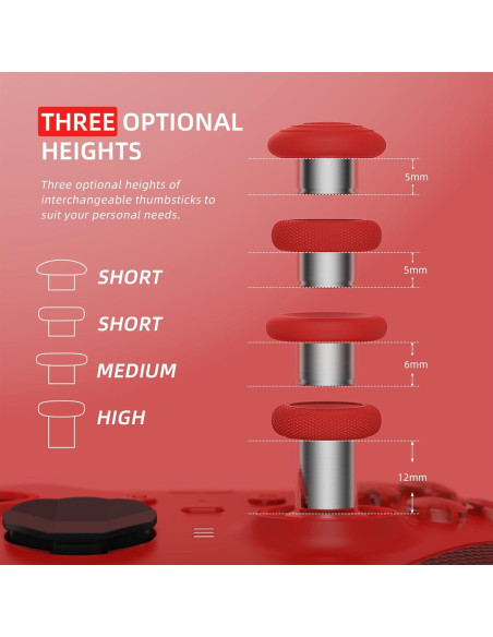 Palancas de Reemplazo eXtremeRate para Xbox Elite 2 - Rojo y Plata