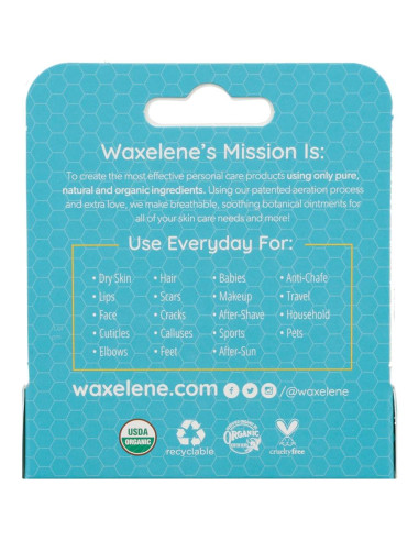 Bálsamo Labial Orgánico Waxelene 8.5g - Hidratante Multifuncional