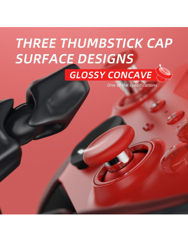 Palancas de Reemplazo eXtremeRate para Xbox Elite 2 - Rojo y Plata