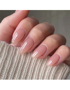 Uñas Postizas Cortas GLAMERMAID Rosa Nude Gel Hechas a Mano 2