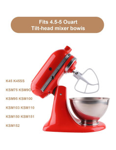 Batidor Plano MEET JUICE K45B para KitchenAid 4.5-5 Qt 2
