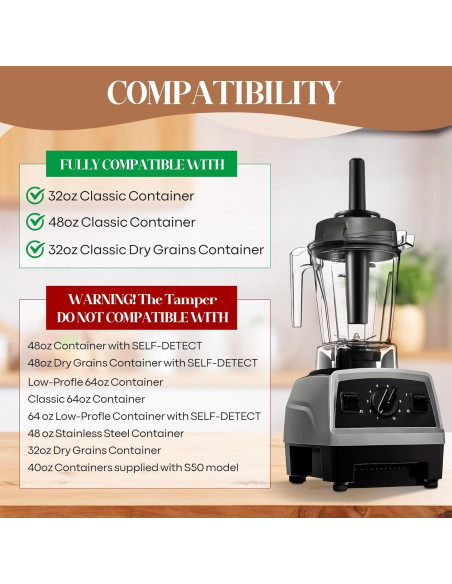 Émbolo y Espátula de Silicona Dunkive para Licuadora Vitamix