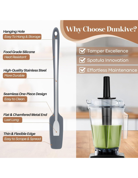 Émbolo y Espátula de Silicona Dunkive para Licuadora Vitamix
