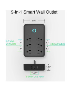 Enchufe Inteligente Extensor GHome 6 Salidas 2 USB-A 1 USB-C 2