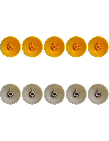 10 Tapas de Joystick Vicue para Nintendo GameCube Gris Amarillo