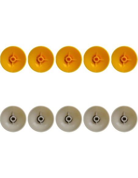 10 Tapas de Joystick Vicue para Nintendo GameCube Gris Amarillo