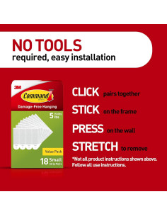 Tiras Adhesivas para Colgar Cuadros Command 36 Pares 1.81 kg 2