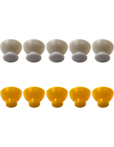 10 Tapas de Joystick Vicue para Nintendo GameCube Gris Amarillo