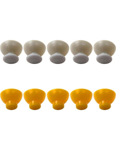 10 Tapas de Joystick Vicue para Nintendo GameCube Gris Amarillo