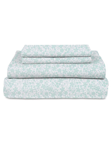 Sábanas de Cama MyPillow Reina 100% Algodón 200 Hilos Azul