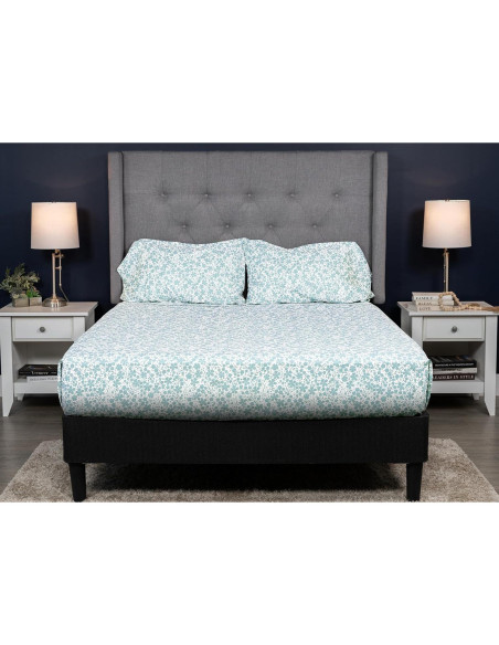 Sábanas de Cama MyPillow Reina 100% Algodón 200 Hilos Azul