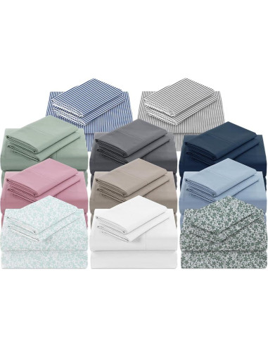 Sábanas de Cama MyPillow Reina 100% Algodón 200 Hilos Azul