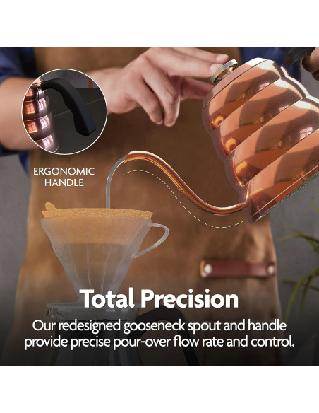 Tetera Vianté Gooseneck 1.18L Acero Inoxidable Cobre