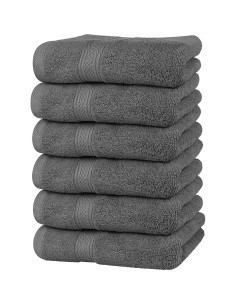 Juego de 72 Toallas de Mano Utopia 100% Algodón Gris 40x71 cm 2