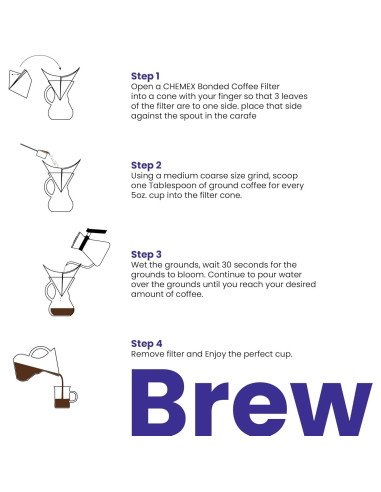 Cafetera Chemex Vierta en Vidrio 3 Tazas - Diseño Elegante