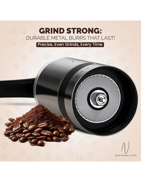 Molino de Café Manual Café Nocturno - Acero Inoxidable, 6 Niveles Molino de Café Manual Café Nocturno - Acero Inoxidable, 6 Niveles