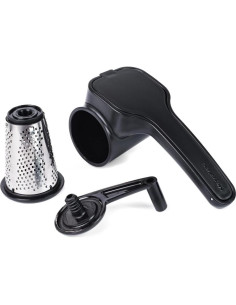 Rallador de Queso Rotatorio Microplane Negro - Acero Inoxidable 2
