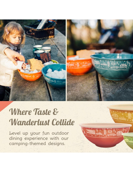 Juego de Tazones Apilables Camp Casual - 4 Piezas Sin BPA Juego de Tazones Apilables Camp Casual - 4 Piezas Sin BPA
