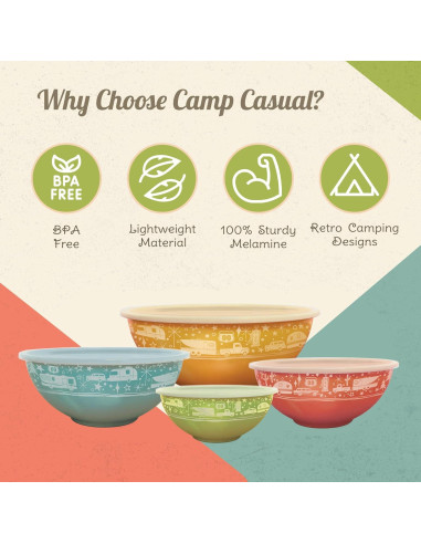 Juego de Tazones Apilables Camp Casual - 4 Piezas Sin BPA