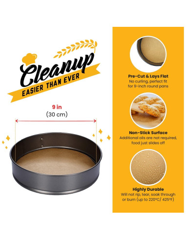 Forros de Papel para Hornear Baker's Signature 9" Redondo - 220 Pzs