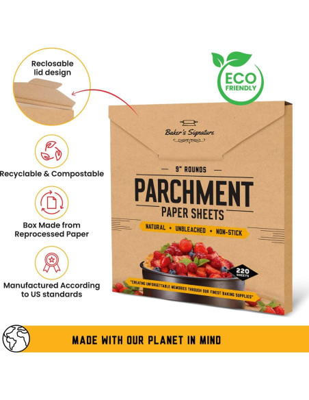 Forros de Papel para Hornear Baker's Signature 9" Redondo - 220 Pzs