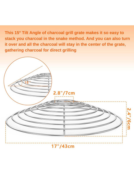 Parrilla de Carbón Onlyfire para Weber 22" - Alta Temperatura