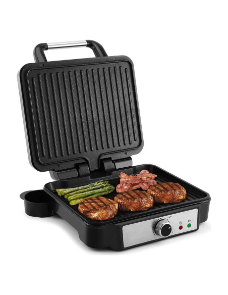 Prensa Panini MONXOOK 1400W 4 Rebanadas Acero Inoxidable