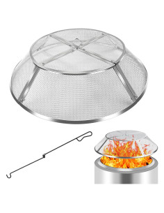 Pantalla de Chispas para Fogata PWSOMJ 49.5 cm Acero Inoxidable