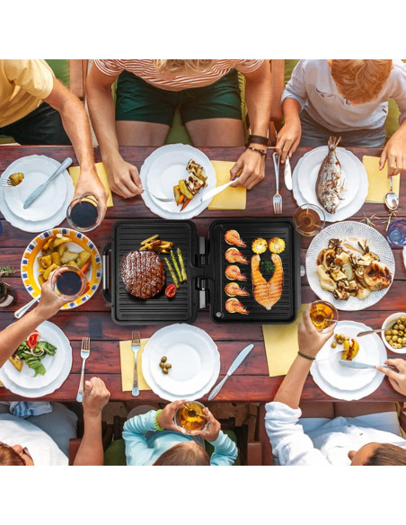 Prensa Panini MONXOOK 1400W 4 Rebanadas Acero Inoxidable