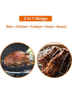 Soporte para Costillas y Pavo DOLAMOTY Acero Inoxidable 45 cm 2