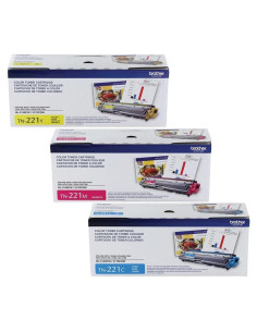 Juego de Tóner Brother TN221 Cian, Magenta y Amarillo - 1400 Páginas
