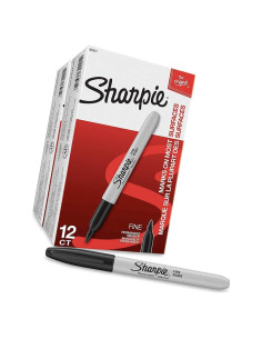 Marcadores Permanentes Punta Fina Sharpie, 24 Unidades, Negro